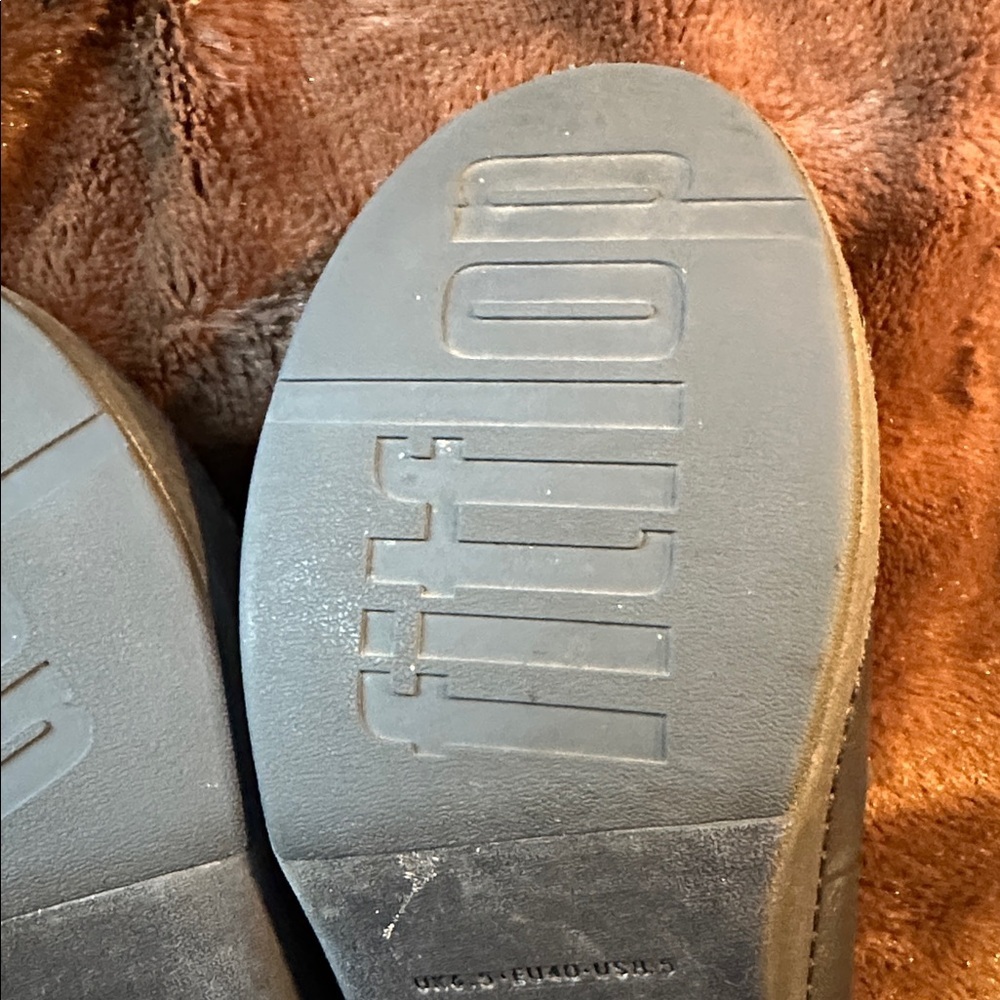 Fitflop Pilar Leather Platform Navy Mules with Buckle - Picture 12 of 12